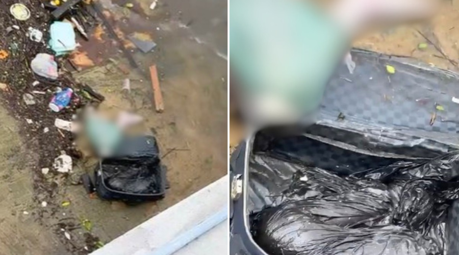 Mala com duas pernas humanas é encontrada boiando no mar no litoral de SP