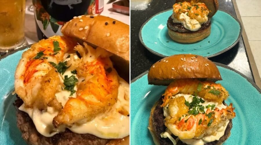 Hambúrguer com lagosta: restaurante no litoral de SP combina carne Angus com cauda na manteiga de ervas