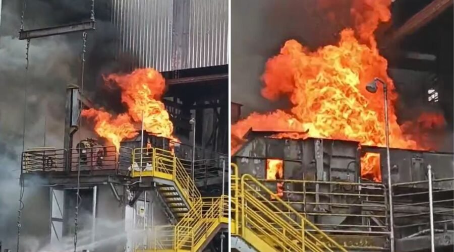 Incêndio atinge terminal no Porto de Santos; VÍDEO