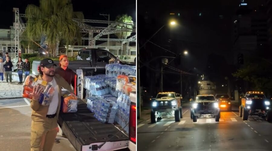 Influenciador faz 'comboio' com doações para vítimas das enchentes no Vale do Ribeira: 'Esperança'; VÍDEO