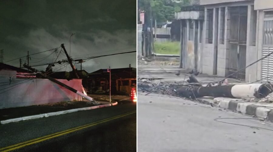Caminhoneiro bêbado derruba postes, causa estragos e deixa moradores sem luz no litoral de SP