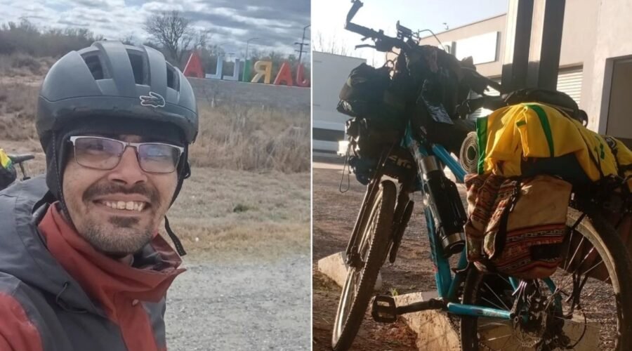 Ex-ajudante de pedreiro que viaja ao 'fim do mundo' vê bicicleta quebrar e precisa andar por 20 km