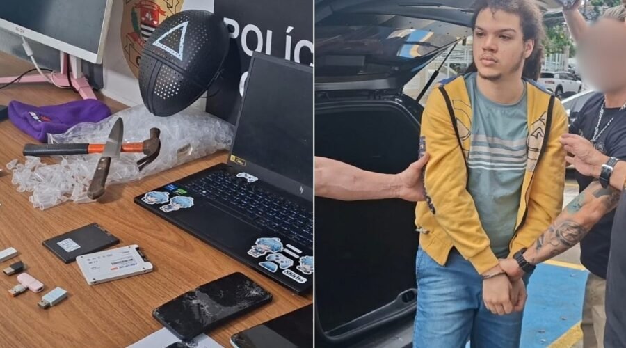 Jovem preso por incitar ataques no Discord tinha máscara de série em que competidores são mortos