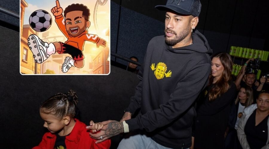 Neymar vira desenho e reúne estrelas em cinema de Santos; veja