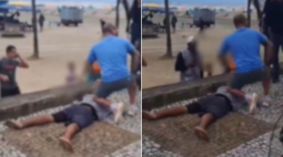 Alunos-soldados de folga perseguem e capturam homem na praia após furto de celular; VÍDEO